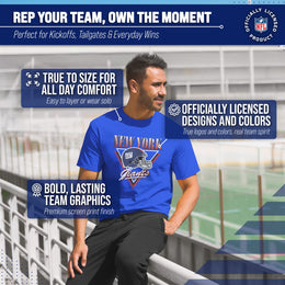 New York Giants NFL Adult Retro Triangle Unisex T-Shirt - Royal