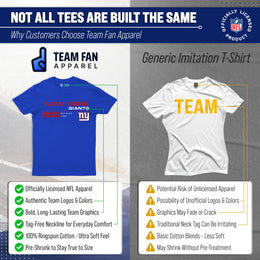New York Giants Adult NFL Speed Stat Sheet T-Shirt - Royal