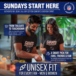 New York Giants NFL Adult Football Helmet Tagless T-Shirt - Charcoal