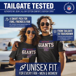 New York Giants NFL Adult Team Block Tagless T-Shirt - Charcoal