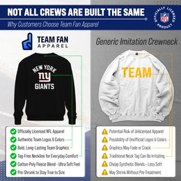 New York Giants NFL Adult Gameday Football Crewneck Sweatshirt - Black