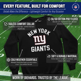 New York Giants NFL Adult Gameday Football Crewneck Sweatshirt - Black