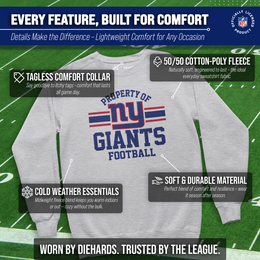 New York Giants NFL Adult Property Of Crewneck Fleece Sweatshirt - Sport Gray