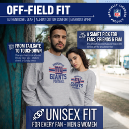 New York Giants NFL Adult Property Of Crewneck Fleece Sweatshirt - Sport Gray