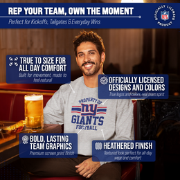 New York Giants NFL Adult Property Of Crewneck Fleece Sweatshirt - Sport Gray