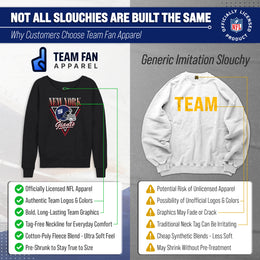 New York Giants NFL Womens Retro Triangle Slouchy Crewneck - Heather Charcoal