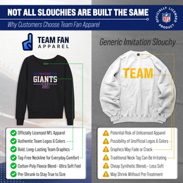 New York Giants NFL Womens Charcoal Crew Neck Football Apparel - Charcoal