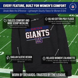 New York Giants NFL Womens Charcoal Crew Neck Football Apparel - Charcoal