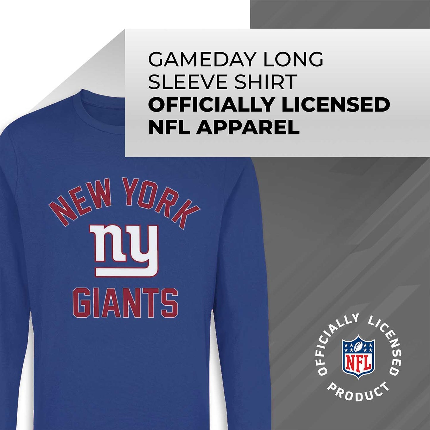 New York Giants NFL Gameday Adult Long Sleeve Shirt - Royal