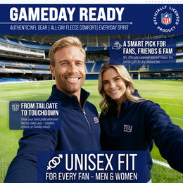 New York Giants NFL Adult Unisex Team Logo Quarter Zip Pullover Sweatshirt - Navy