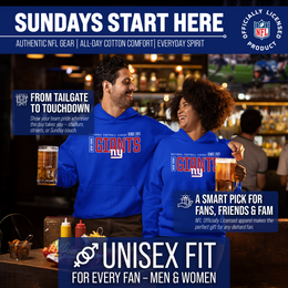 New York Giants NFL Adult Unisex Modern Endzone Soft Fleece Hooded Sweatshirt - Royal