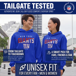New York Giants Adult NFL Diagonal Fade Fleece Hooded Sweatshirt - Royal