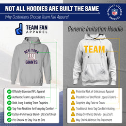 New York Giants NFL Adult Gameday Hooded Sweatshirt - Sport Gray