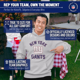 New York Giants NFL Adult Gameday Hooded Sweatshirt - Sport Gray