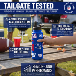 New York Giants NFL 34Oz Native Quencher Water Bottle - Royal