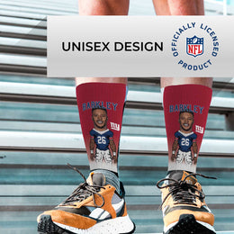 New York Giants FBF NFL Youth V Curve MVP Saquon Barkley Player Crew Socks - Cardinal