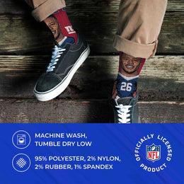 New York Giants FBF NFL Youth V Curve MVP Saquon Barkley Player Crew Socks - Cardinal