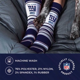 New York Giants NFL Adult Striped Dress Socks - Navy