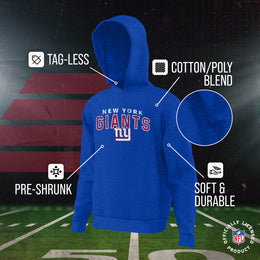 New York Giants NFL Youth Starting Fresh Hoodie- Pro Football Sweatshirt for Boys and Girls - Royal