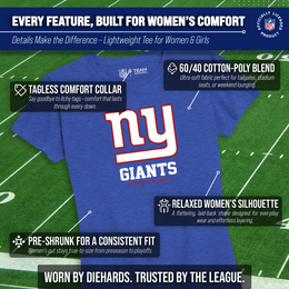 New York Giants Women's NFL Ultimate Fan Logo Short Sleeve T-Shirt - Royal