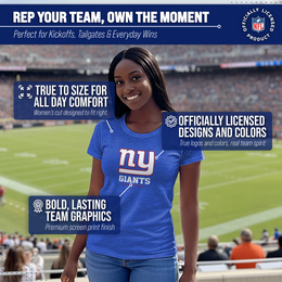New York Giants Women's NFL Ultimate Fan Logo Short Sleeve T-Shirt - Royal