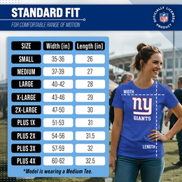 New York Giants Women's NFL Ultimate Fan Logo Short Sleeve T-Shirt - Royal