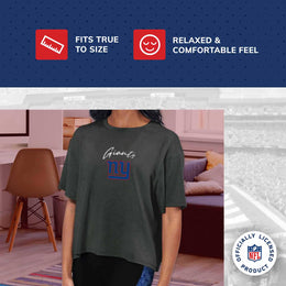 New York Giants NFL Women's Crop Top - Black