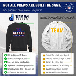 New York Giants NFL Adult True Fan Crewneck Sweatshirt - Charcoal
