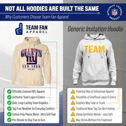 New York Giants Ladies NFL Starstruck Fleece Pullover Hooded Sweatshirt - Cream