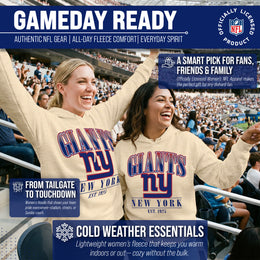 New York Giants Ladies NFL Starstruck Fleece Pullover Hooded Sweatshirt - Cream