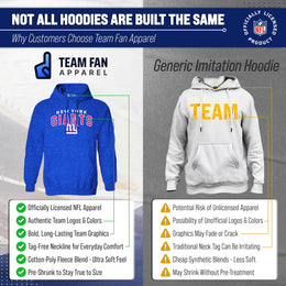 New York Giants NFL Adult Unisex Starting Fresh Ultra Soft Fleece Hooded Sweatshirt - Royal