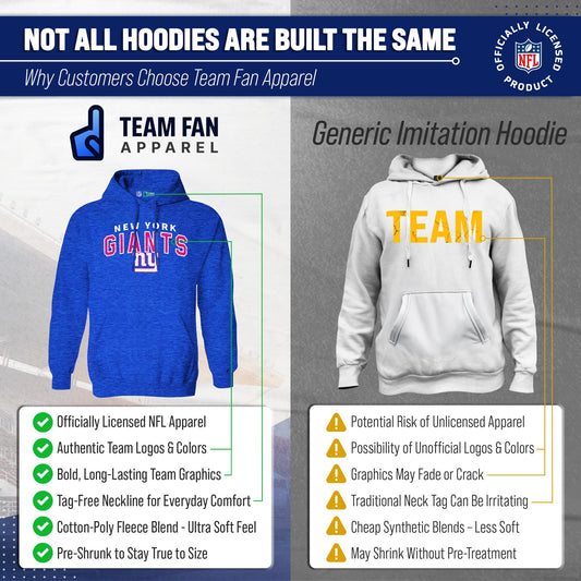 New York Giants NFL Adult Unisex Starting Fresh Ultra Soft Fleece Hooded Sweatshirt - Royal