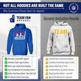 New York Giants NFL Adult Unisex Modern Throwback Ultra Soft Fleece Hooded Sweatshirt - Royal
