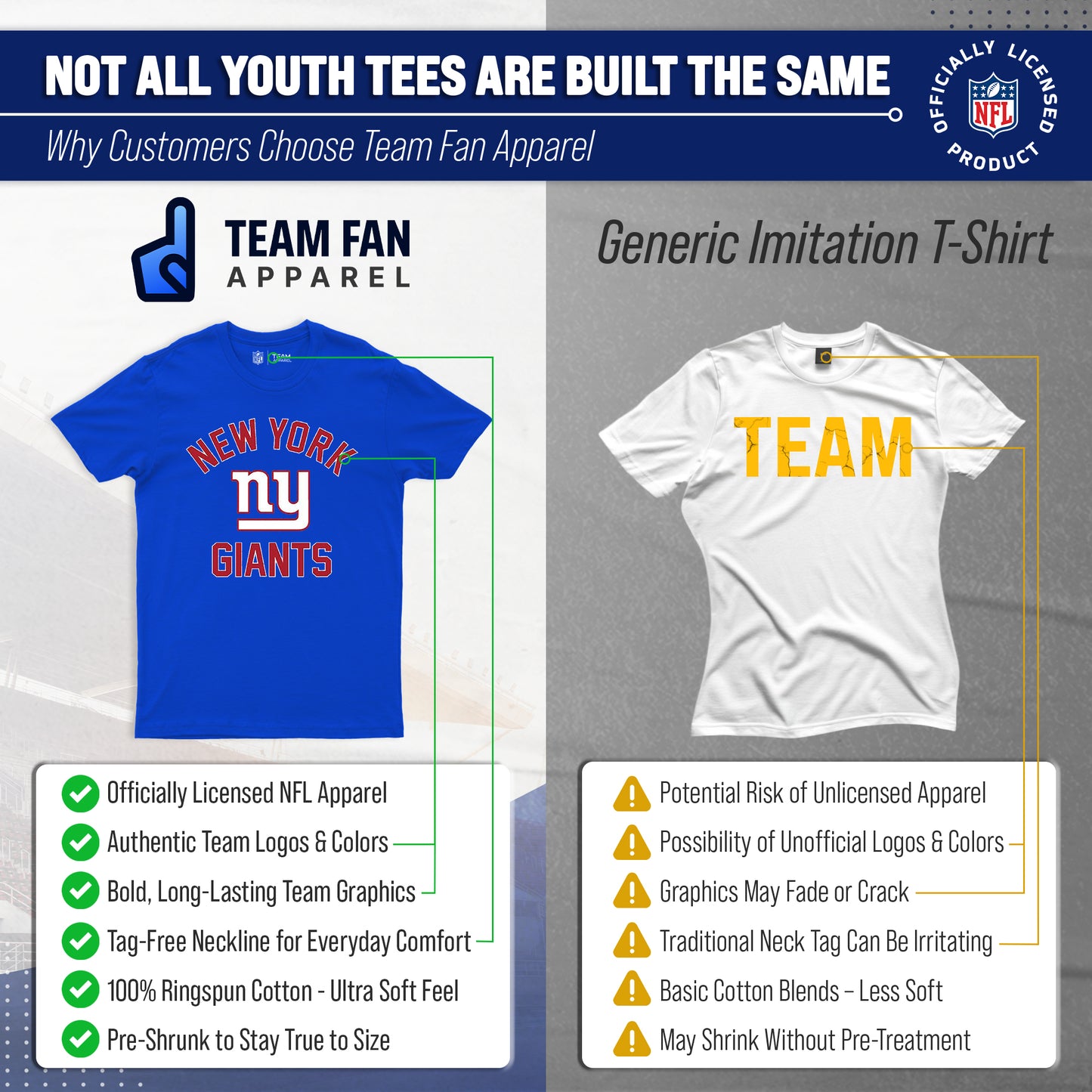 New York Giants NFL Youth Gameday Football T-Shirt - Royal