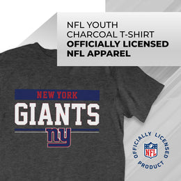 New York Giants NFL Youth Short Sleeve Charcoal T Shirt - Charcoal