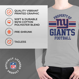 New York Giants NFL Youth Property Of Long Sleeve Lightweight T Shirt - Sport Gray
