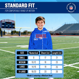New York Giants NFL Youth Modern Endzone Football Fleece Hooded Sweatshirt - Royal