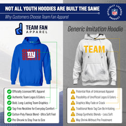 New York Giants NFL Youth Repeating Logo Football Fleece Hooded Sweatshirt - Royal