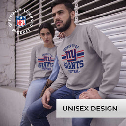 New York Giants NFL Adult Property Of Crewneck Fleece Sweatshirt - Sport Gray