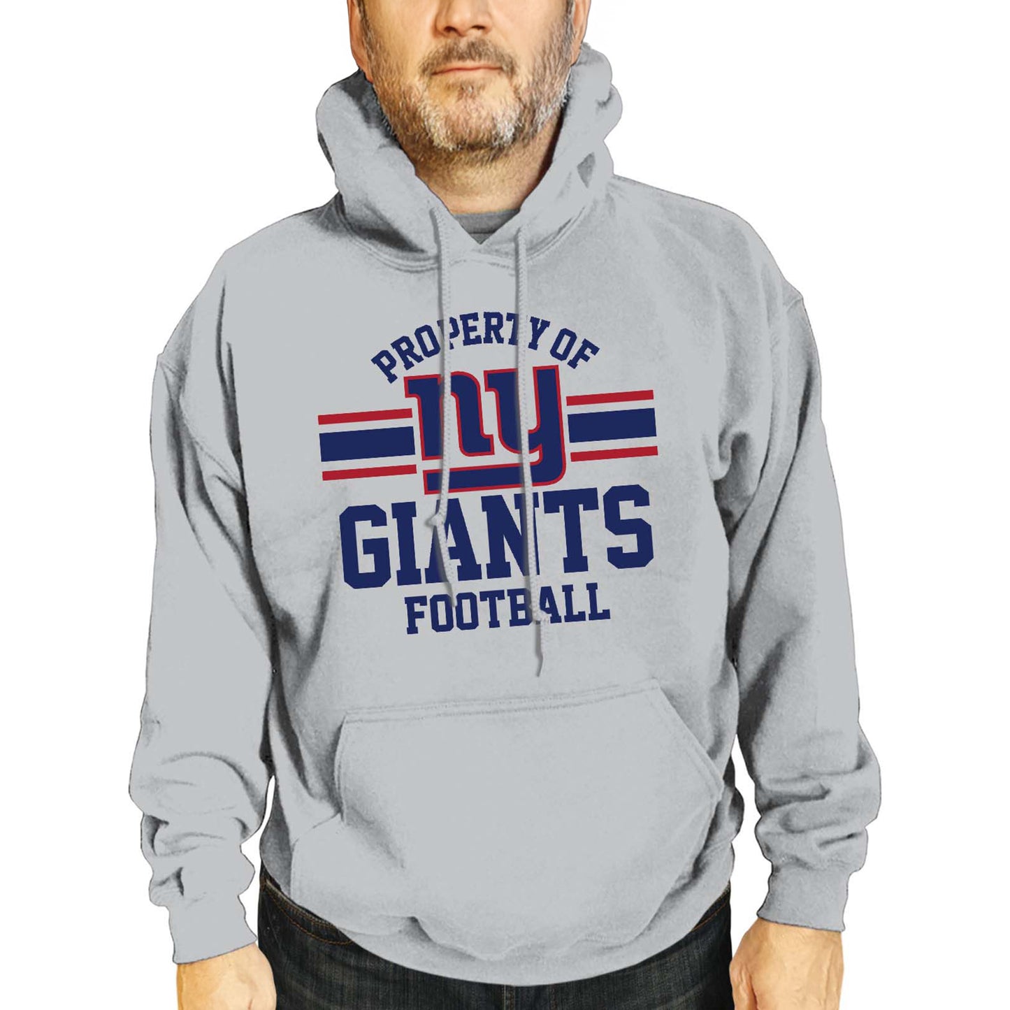 New York Giants NFL Adult Property Of Hooded Sweatshirt - Sport Gray