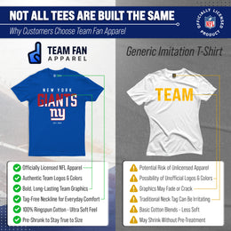 New York Giants Adult NFL Diagonal Fade Color Block T-Shirt - Royal