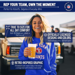 New York Giants NFL Adult Unisex Retro Gameday Ultra Soft Fleece Crewneck Sweatshirt - Royal