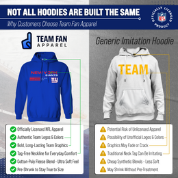 New York Giants Adult NFL Speed Stat Sheet Fleece Hooded Sweatshirt - Royal