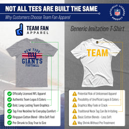 New York Giants NFL Adult Short Sleeve Team Stripe Tee - Sport Gray