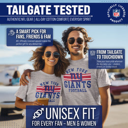 New York Giants NFL Adult Short Sleeve Team Stripe Tee - Sport Gray