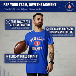 New York Giants NFL Adult Retro Gameday Unisex T-Shirt - Royal