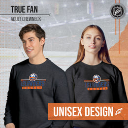 New York Islanders NHL Charcoal True Fan Crewneck Sweatshirt - Charcoal