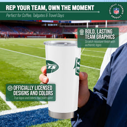 New York Jets NFL 20oz Gameday Stainless Steel Tumbler - White