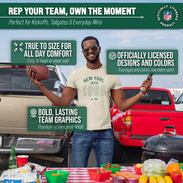 New York Jets NFL Adult Big Date Tag-Less T-Shirt - Natural