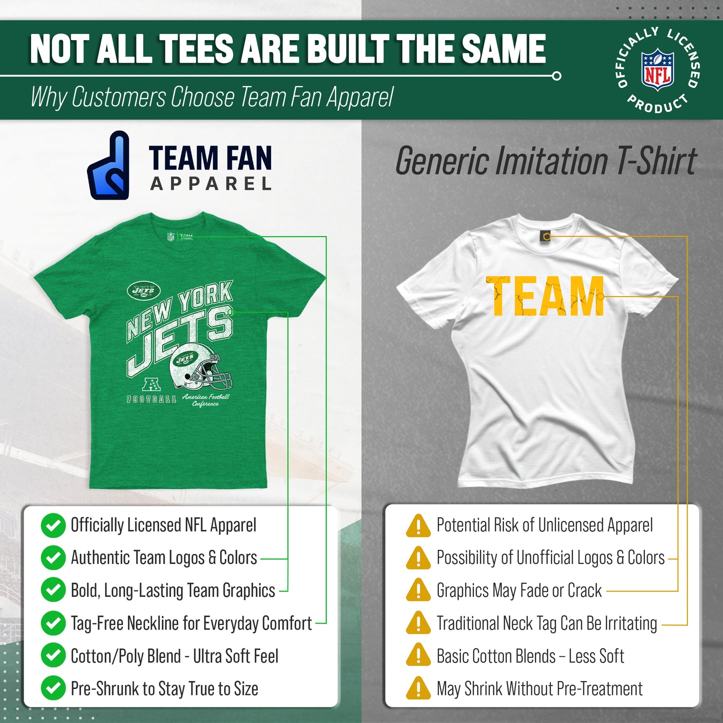 New York Jets NFL Adult Distressed Helmet Tag-Less T-Shirt - Kelly Green Heather